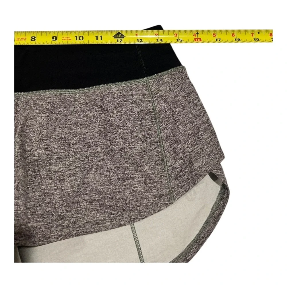 Lululemon Women's 4 Run Shorts Gray‎ Heathered Black Athletic Activewear